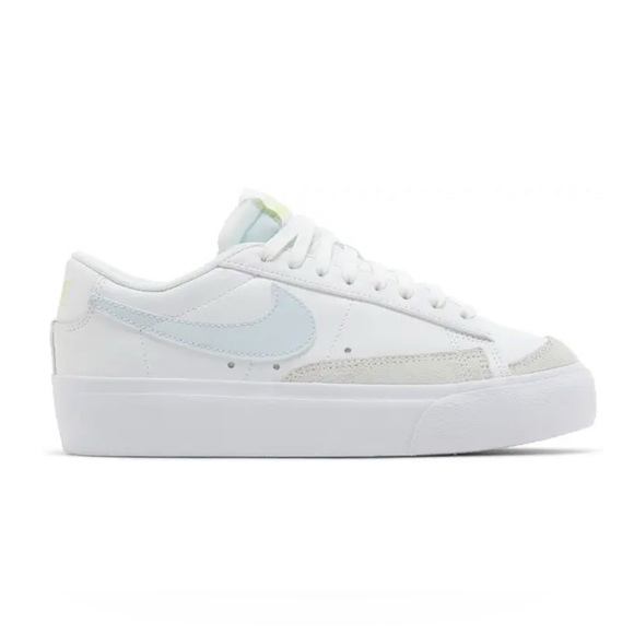 Nike Light Blue & White Blazer Low Platforms - Size W 9 EU 40.5 - Picture 3 of 13